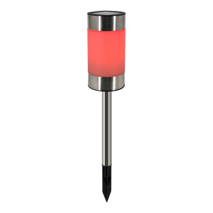 Solarspydlampe RGBW IP44 Rustfrit Stål 43,5 cm