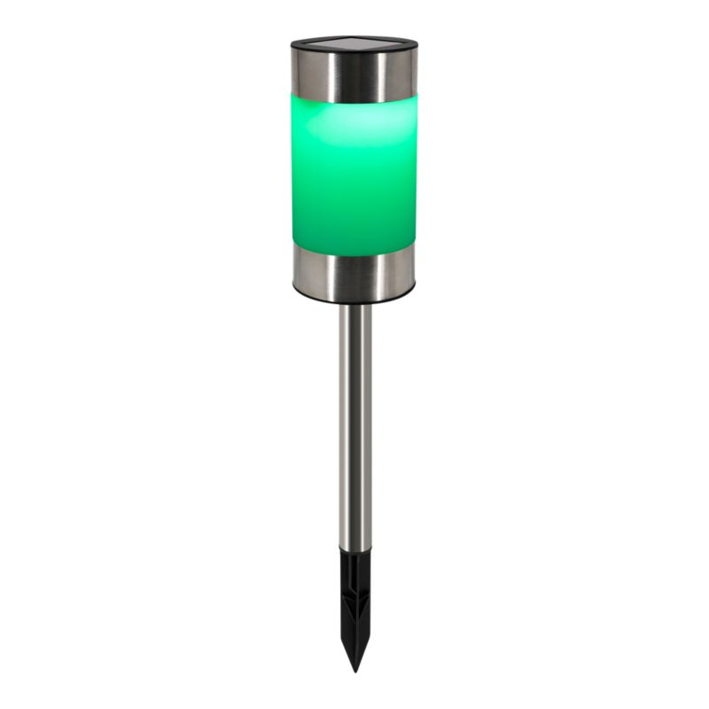 Solarspydlampe RGBW IP44 Rustfrit Stål 43,5 cm