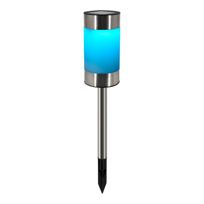 Solarspydlampe RGBW IP44 Rustfrit Stål 43,5 cm