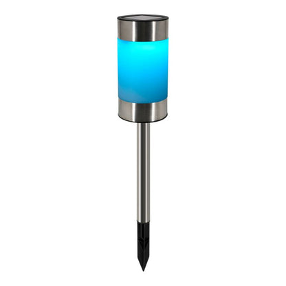 Nedstikbar Solcellelampe RGBW IP44 Stål