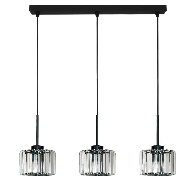 Hængelampe Omena 3xE27 Sort Krystal 56 cm 14-954