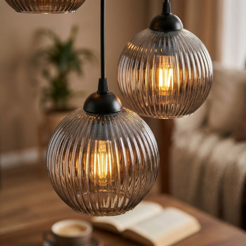 Loftslampe SFERA 3xE27 Sort 60 cm