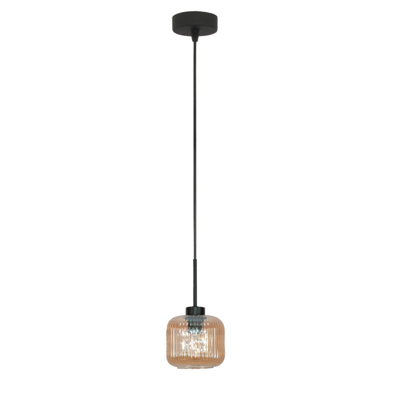 Hængelampe Edylit Beka Amber 15 cm Rav Sort 1xE27