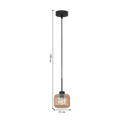 Hængelampe Edylit Beka Amber 15 cm Rav Sort 1xE27