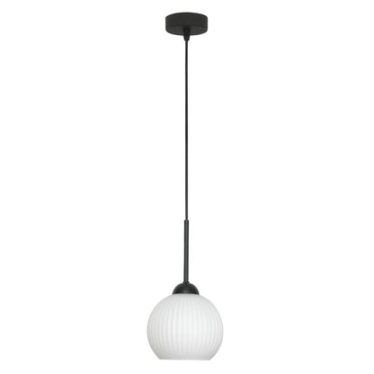 Loftslampe FIONA 1xE27 Hvid Kugle Sort 14-985