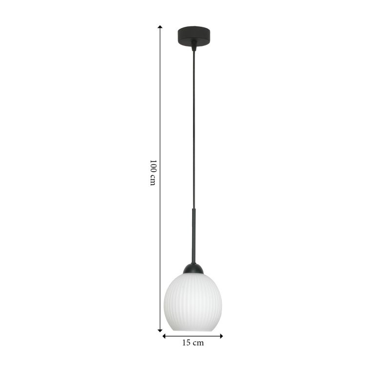Loftslampe FIONA 1xE27 Hvid Kugle Sort 14-985