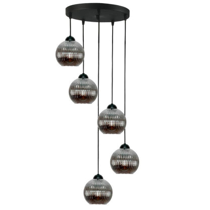 Hængelampe Kaskade 5xE27 Sort 95 cm SFERA 15-050