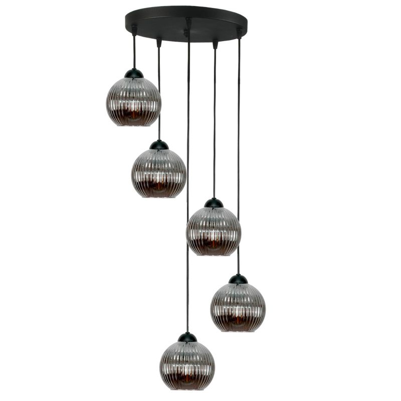Hængelampe Kaskade 5xE27 Sort 95 cm SFERA 15-050