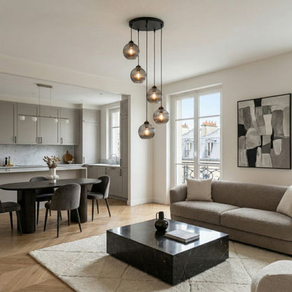 Hængelampe Kaskade 5xE27 Sort 95 cm SFERA 15-050