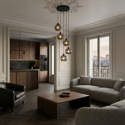 Hængelampe Kaskade 5xE27 Sort 95 cm SFERA 15-050