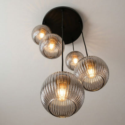 Hængelampe Kaskade 5xE27 Sort 95 cm SFERA 15-050