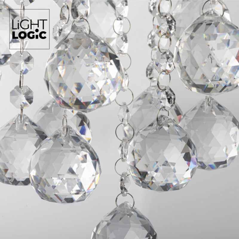 LightLogic LL VETED 3xG9 hængelampe med krystaller, loftlampe, 1 stk.