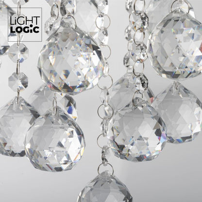 LightLogic LL VETED 3xG9 hængelampe med krystaller, loftlampe, 1 stk.