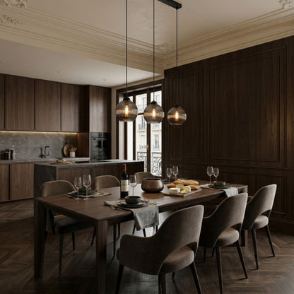 Hængelampe Liste 3xE27 Grå Rillede Kugler Loft SFERA 15-054