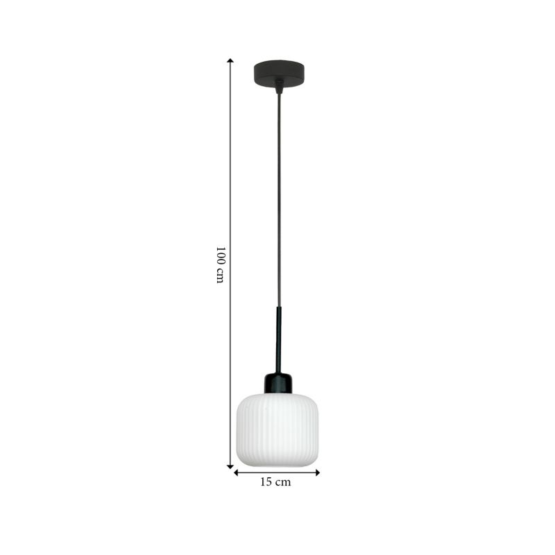 Loftslampe Edylit Beka Bianco 1xE27 Hvid Sort 14-965