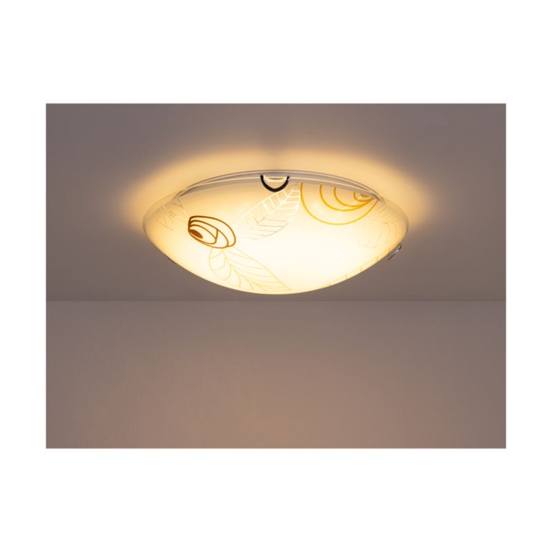 SPOT Light pendellampe 1xLED 12W hvidt glas med brun accent fra polsk producent, 1 stk.
