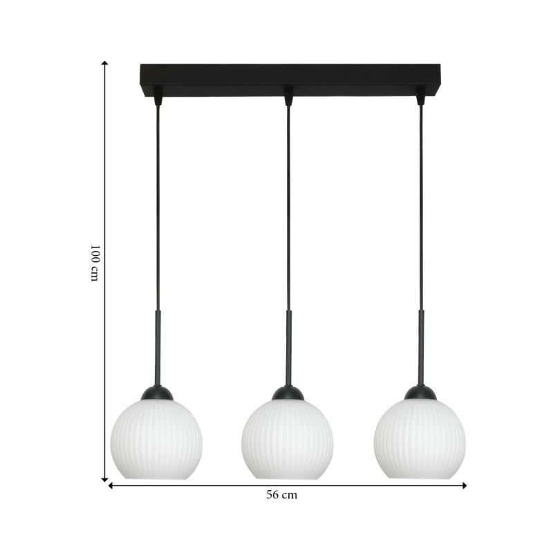 Loftslampe FIONA 3xE27 Hvid 60 cm
