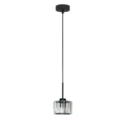 Hængelampe Edylit OMENA 1xE27 Sort Krystal Glamour 14-955