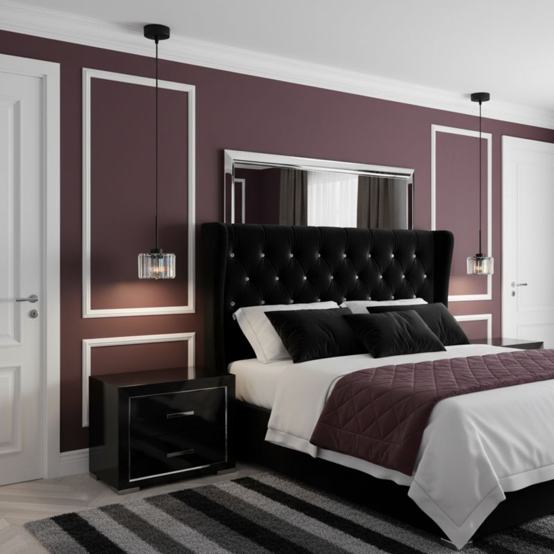 Hængelampe Edylit OMENA 1xE27 Sort Krystal Glamour 14-955