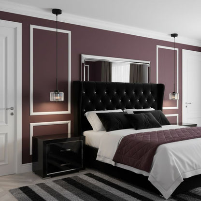 Hængelampe Edylit OMENA 1xE27 Sort Krystal Glamour 14-955