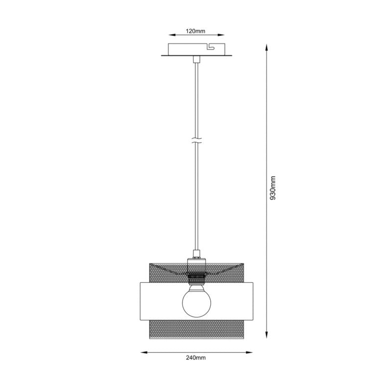 Loftslampe Bans 1xE27 Sort/Guld