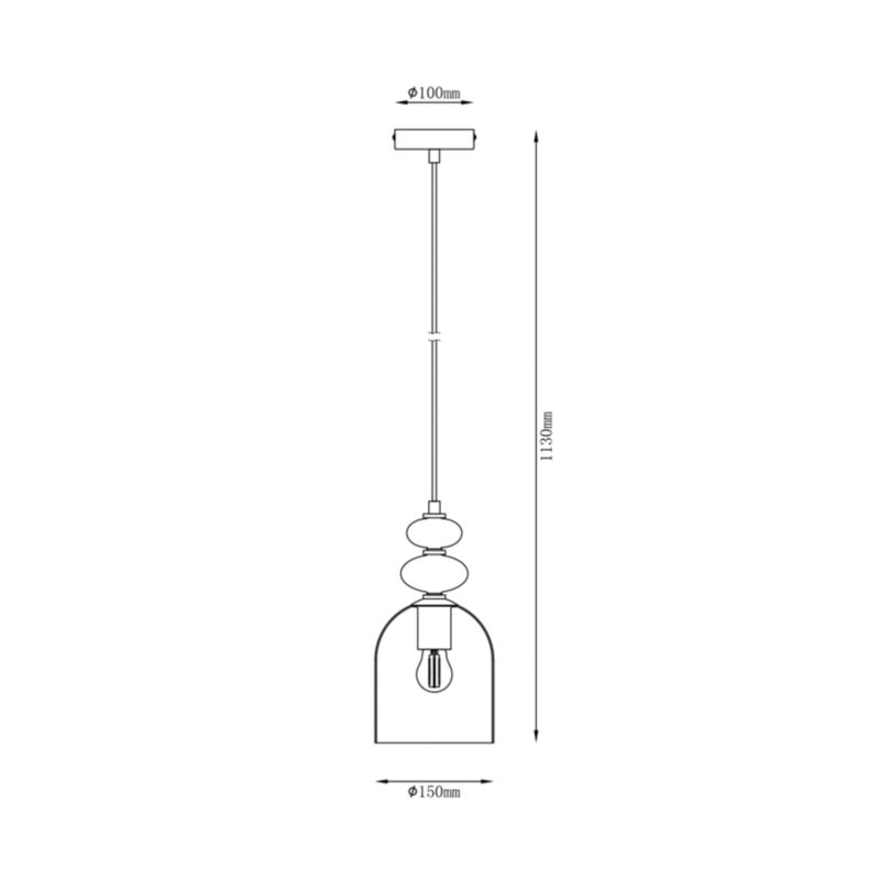 Hængelampe Busco B 1 x E27 Amber