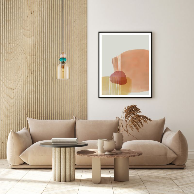 Hængelampe Busco B 1 x E27 Amber