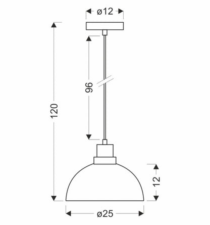 Hængelampe Barca 1 x E27 Sort/Røget 25 cm