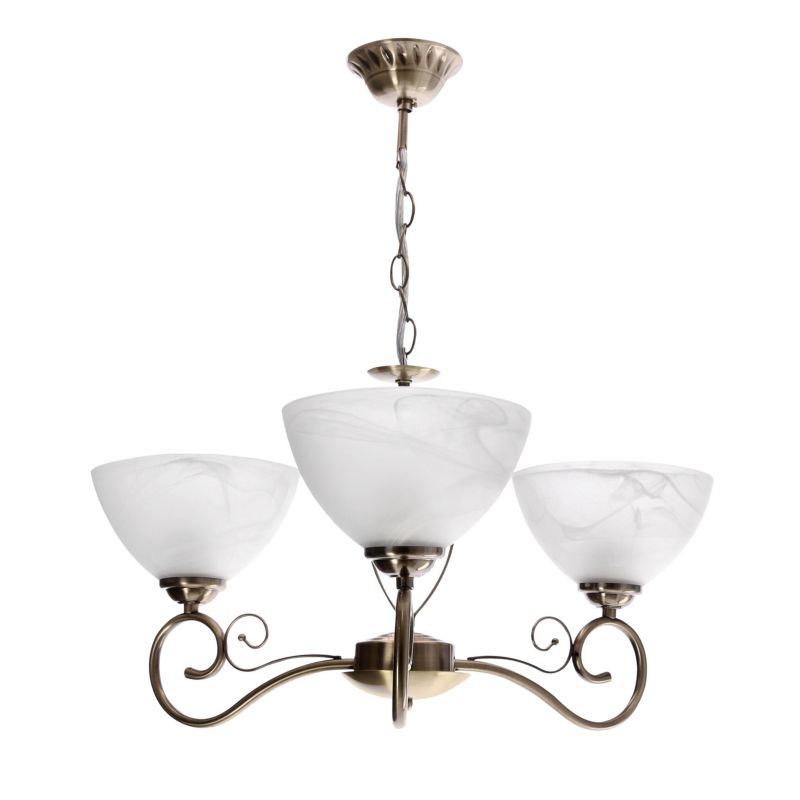 Lysekrone Horizon 3x E27 Antik Messing 57 cm