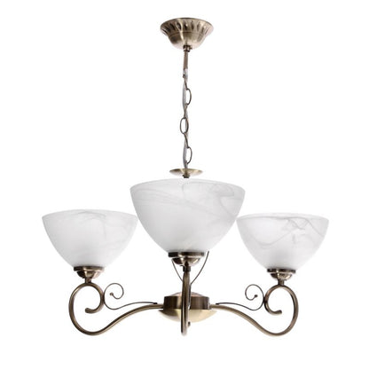 Lysekrone Horizon 3x E27 Antik Messing 57 cm