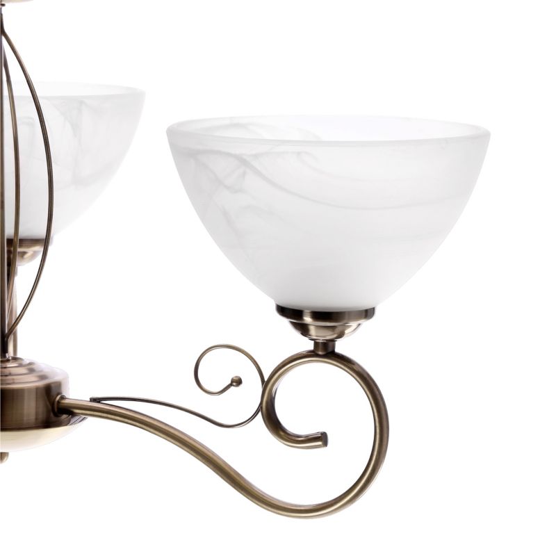 Lysekrone Horizon 3x E27 Antik Messing 57 cm