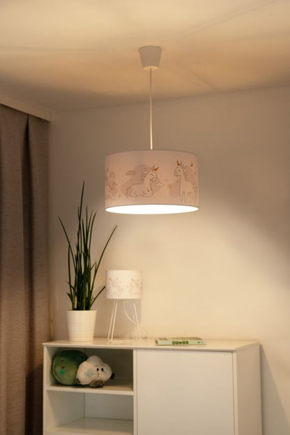 Lampeskærm Duolla 1 x E27 Enhjørning 35 cm Hvid