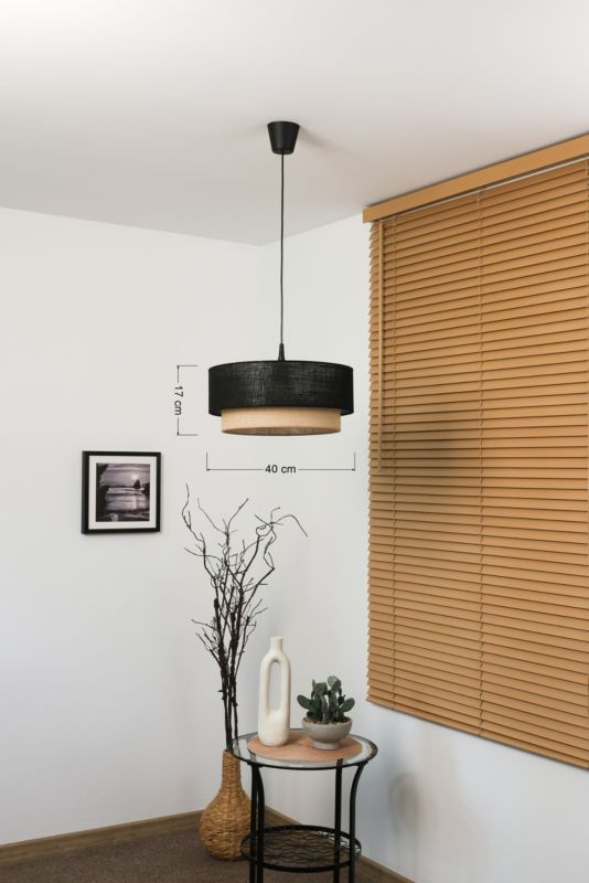 Hængelampe Duolla Boho XXS 1-punkts E27 Sort Jute