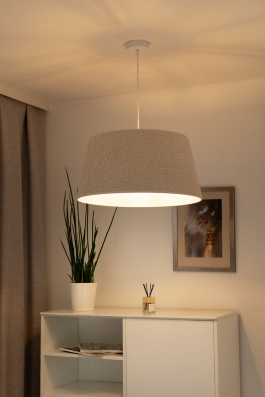 Loftslampe Duolla Cone 1 x E27 Stof Ecru