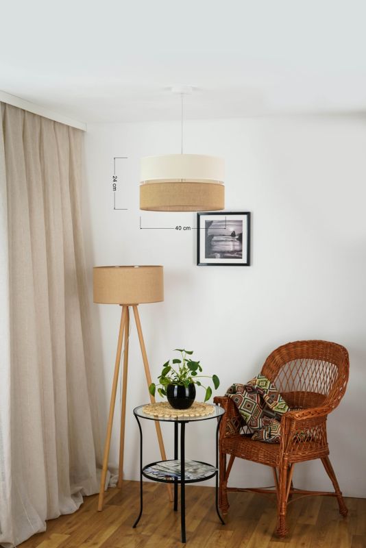 Hængelampe Duolla Royal 1-punkts E27 Jute Beige
