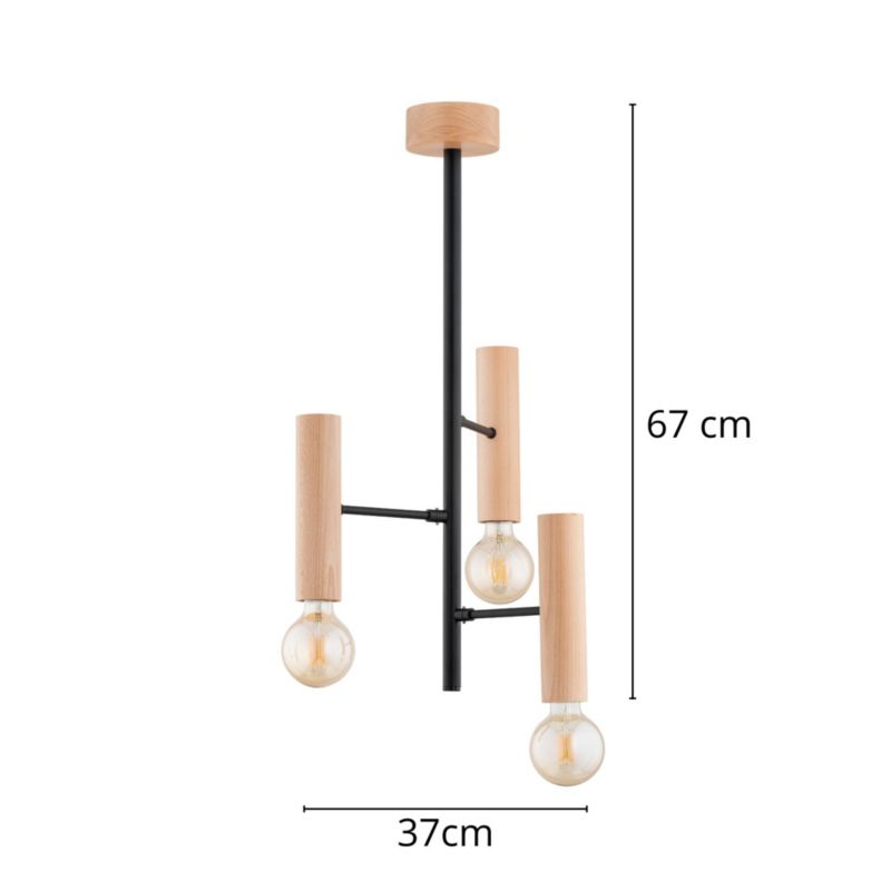 Hængelampe Flara 3 x E27 Sort