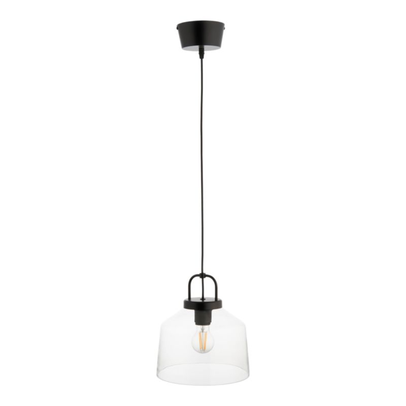 Hængelampe Boronia 1xE27 Glas 24 cm Sort