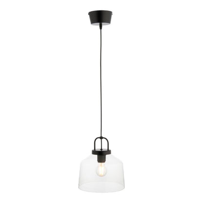Hængelampe Boronia 1xE27 Glas 24 cm Sort