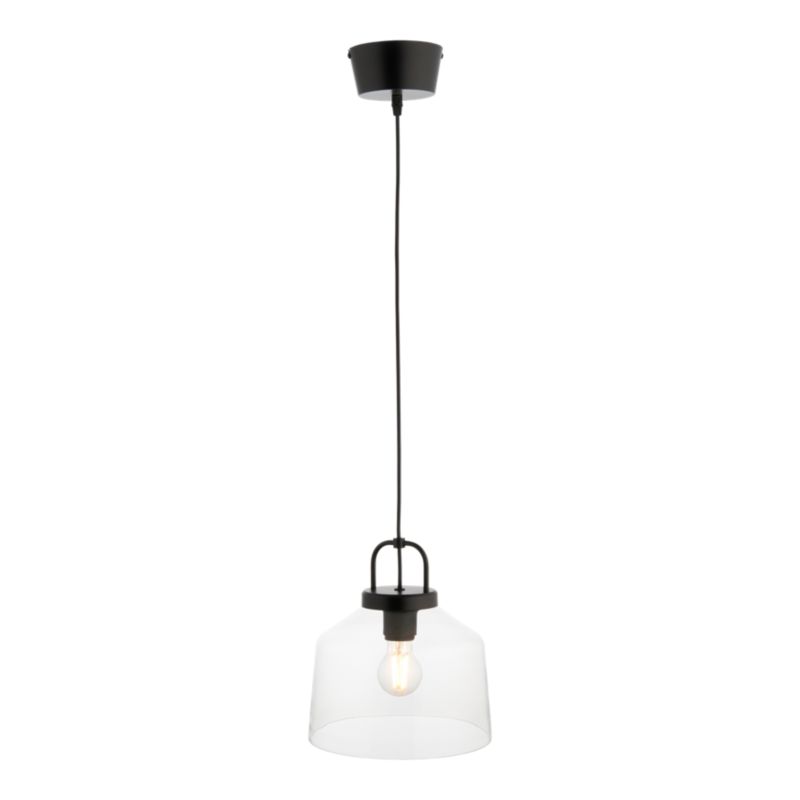 Hængelampe Boronia 1xE27 Glas 24 cm Sort