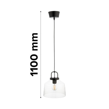 Hængelampe Boronia 1xE27 Glas 24 cm Sort