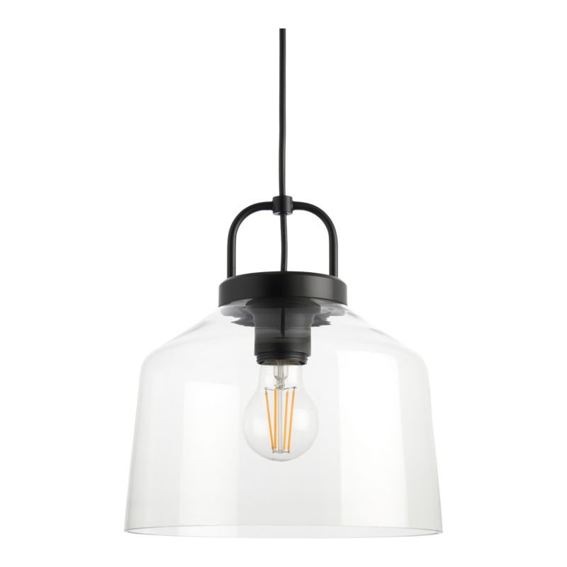 Hængelampe Boronia 1xE27 Glas 24 cm Sort
