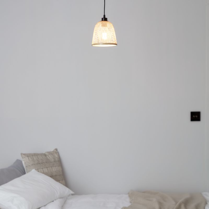 Hængelampe Calume 1x60W E27 18 cm Bambus