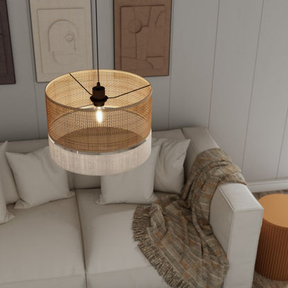 Hængelampe Conebill 1 X E27 38 cm Rattan Natur
