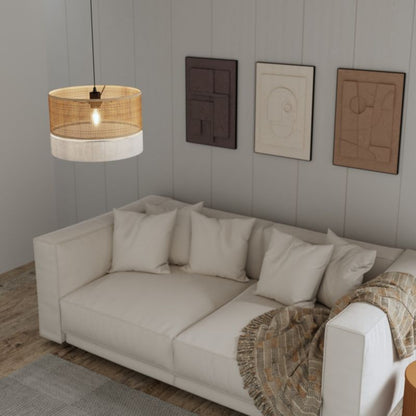 Hængelampe Conebill 1 X E27 38 cm Rattan Natur
