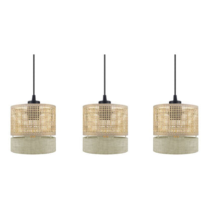 Loftlampe Conebill 3xE27 Sort/Naturlig 110 cm