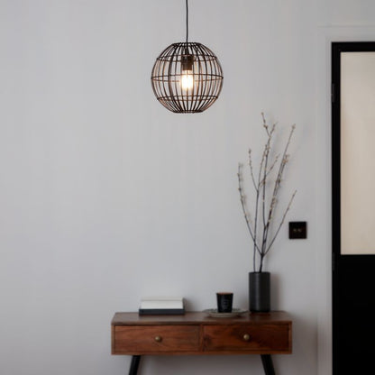Hængelampe Dacite 1 x 40 W E27 28 cm Mørk Bambus