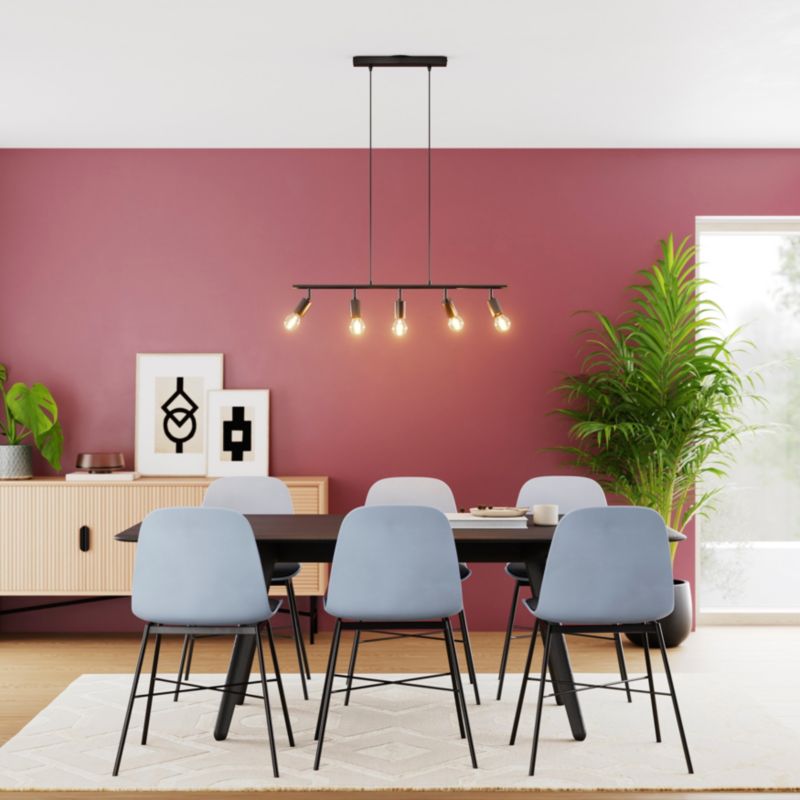Loftslampe Ghlin 5-Arms E27 Sort 80 cm