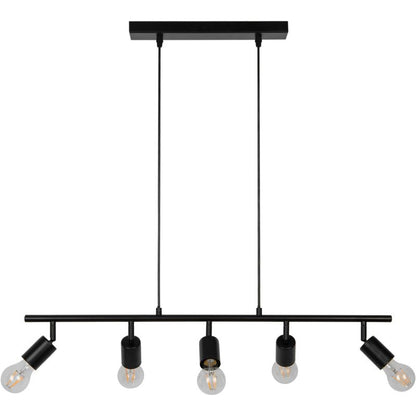 Loftslampe Ghlin 5-Arms E27 Sort 80 cm