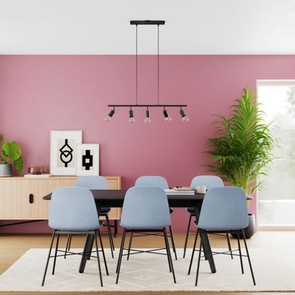 Loftslampe Ghlin 5-Arms E27 Sort 80 cm