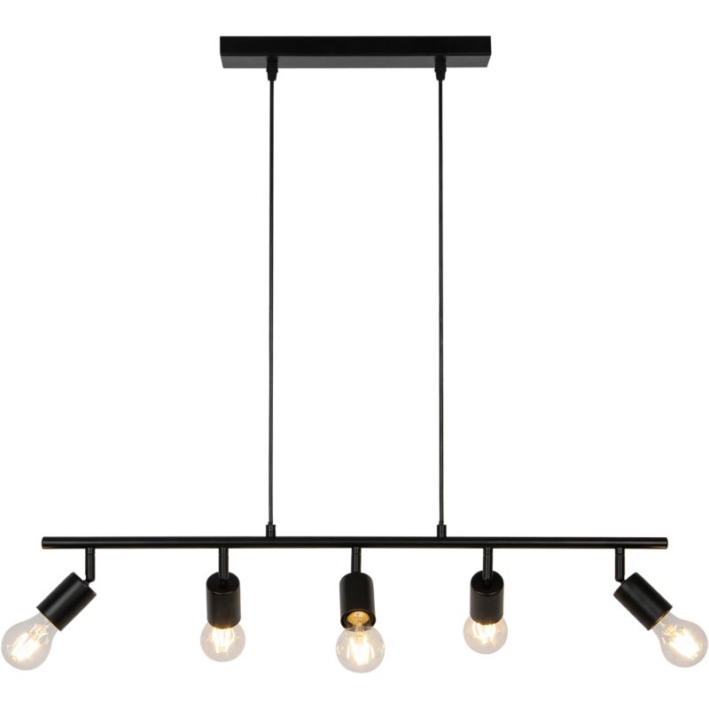 Loftslampe Ghlin 5-Arms E27 Sort 80 cm